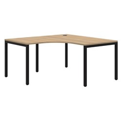 Ventra Fixed Height 90 Degree Corner Workstation 1800x1800x800mm Classic Oak/Black