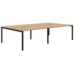 Ventra Fixed Height Desk 4 Pod Back To Back 1500x800mm Classic Oak/Black