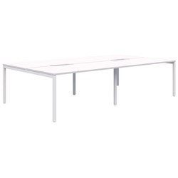 Ventra Fixed Height Desk 4 Pod Back To Back 1200x700mm Snow Velvet/White