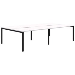 Ventra Fixed Height Desk 4 Pod Back To Back 1200x700mm Snow Velvet/Black