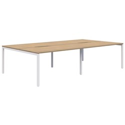 Ventra Fixed Height Desk 4 Pod Back To Back 1200x700mm Classic Oak/White