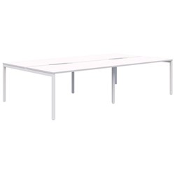 Ventra Fixed Height Desk 4 Pod Back To Back 1800x800mm Snow Velvet/White
