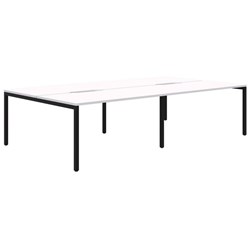Ventra Fixed Height Desk 4 Pod Back To Back 1800x800mm Snow Velvet/Black