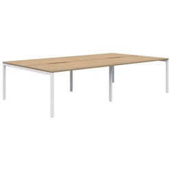 Ventra Fixed Height Desk 4 Pod Back To Back 1800x800mm Classic Oak/White