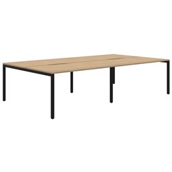 Ventra Fixed Height Desk 4 Pod Back To Back 1800x800mm Classic Oak/Black
