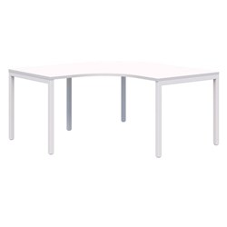 Ventra Fixed Height 90 Degree Corner Workstation 1800x1800x800mm Snow Velvet/White