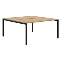 Ventra Fixed Height Desk 2 Pod Back To Back 1200x700mm Classic Oak/Black