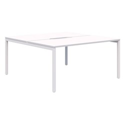 Ventra Fixed Height Desk 2 Pod Back To Back 1500x800mm Snow Velvet/White