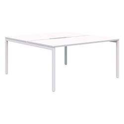 Ventra Fixed Height Desk 2 Pod Back To Back 1200x700mm Snow Velvet/White