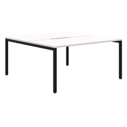 Ventra Fixed Height Desk 2 Pod Back To Back 1200x700mm Snow Velvet/Black