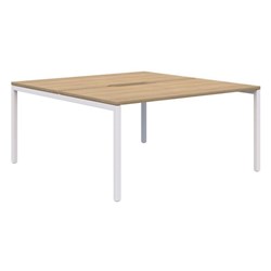 Ventra Fixed Height Desk 2 Pod Back To Back 1200x700mm Classic Oak/White
