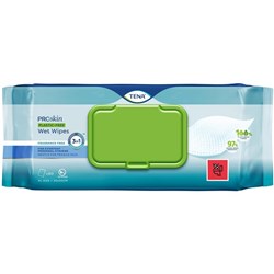 TENA ProSkin Plastic Free Wet Wipes, Carton of 12 Packs of 80 Wipes