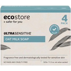 ecostore Ultra Sensitive Oat Milk Soap, Carton of 8 Packs of 4 Bars