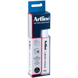 Artline Jumbo Liquid Chalk Dry Wipe Chisel Marker White