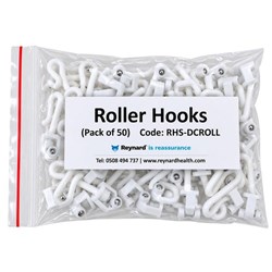 Reynard Disposable Curtain Roller Hooks White, Pack of 50