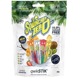 Sqwincher Qwik Stiks 60g Assorted Tropical Flavours, Pack of 20