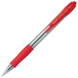 Pilot Super Grip Red Retractable Ballpoint Pen 0.7mm Fine Tip