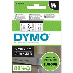 Dymo Labelling Tape Cassette LabelManager D1 43610 6mm x 7m Black on Clear