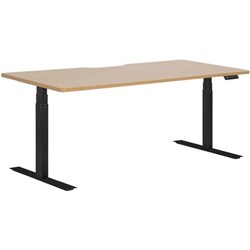 Amplify Electric Height Adjustable Desk Dual Motor Scallop Top 1500x750mm Beech/Black