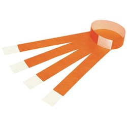 Rexel Wristbands Fluoro Orange, Pack of 100
