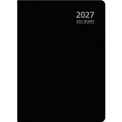 OfficeMax A51 1/2 Hour Appointment Diary A5 1 Day Per Page 2027 Black
