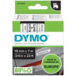 Dymo Labelling Tape Cassette LabelManager D1 45803 19mm x 7m Black on White
