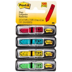 Post-it® Flags 684-SH Sign Here Assorted Colours 120 Flags