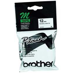 Brother Labelling Tape Cassette M-K231 12mm x 8m Black on White