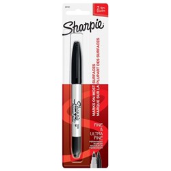 Sharpie Twin Tip Black Permanent Marker Fine/Ultra Fine Tips