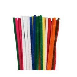 Chenille Pipecleaners 6x150mm Assorted Colours, Pack of 50