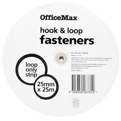 OfficeMax Loop Only Fasteners Strip 25mm x 25m White