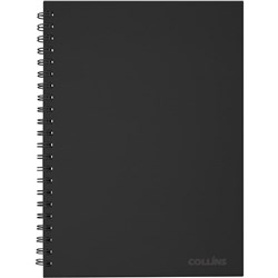 Collins A4 Hard Cover Spiral Notebook Black 200 Pages