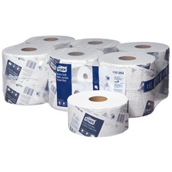Tork T2 Premium Extra Soft Mini Jumbo Toilet Tissue 2 Ply 110253 170m, Carton of 12