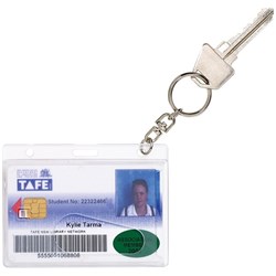 OfficeMax Rigid ID Card Holder Key Ring 55x85mm, Pack of 10