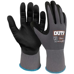 Duty Open Back Gloves Micro Foam Nitrile PU Coated Grey/Black 2XL, Pair