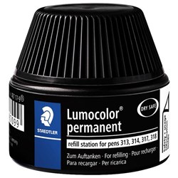 Staedtler Lumocolor 487 17 Black Permanent Universal Pen Ink Refill Station 15ml