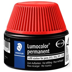 Staedtler Lumocolor 487 17 Red Permanent Universal Pen Ink Refill Station 15ml