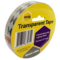 Marbig Transparent Office Tape 18mm x 66m Clear
