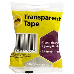 Marbig Transparent Office Tape 18mm x 33m Clear