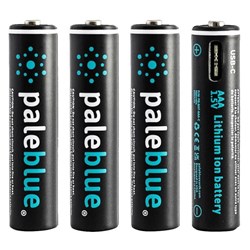 Pale Blue AAA USB-C Rechargeable Batteries, Pack of 4