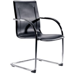 Matrix Visitor Chair With Arms Black Leatherette