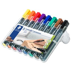 Staedtler Lumocolor 352 Assorted Colours Permanent Marker Bullet Tip, Pack of 8