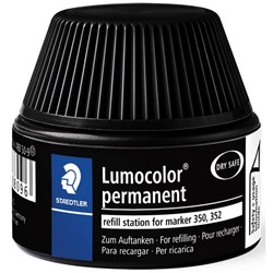 Staedtler Lumocolor 488 50 Black Permanent Marker Ink Refill Station 30ml