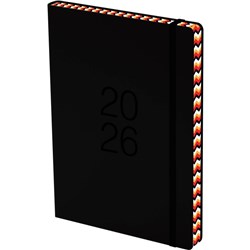 Collins A51 Coloured Edge Diary A5 Day Per Page 2026 Black