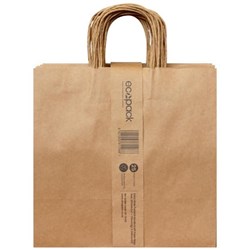 Ecopack Twisted Handle Paper Bags Large 310 X 110 X 420mm Brown Pack Of 25 Officemax Nz