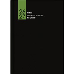 Collins A51A Mid Year Diary A5 1 Day To A Page 1 July 2026 to 30 June 2027 Black