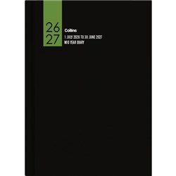 Collins A53A Mid Year Diary A5 Week To View 1 July 2026 to 30 June 2027 Black