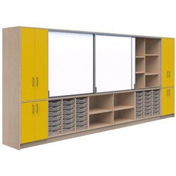 Ako Classroom Hub C1 4800x500x2000mm Olym Yellow/Refined Oak