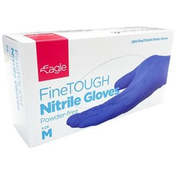 Eagle FineTough Nitrile Gloves 240mm Indigo Medium, Pack of 200