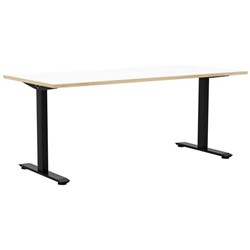 Klever Single User Desk 1800mm Snowdrift/Atlantic Oak/Black